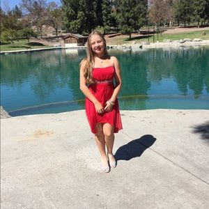 Prom homecoming wedding guest strapless dress sz S